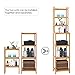 Homfa Bamboo Bathroom Shelf 7-Tier Tower Free Standing Storage Organizer Rack, Multifuntional Utility Shelf, Natural