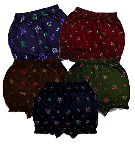 Image of Boys & Girls Cotton Printed Bloomers Pack of 5 Multicolors