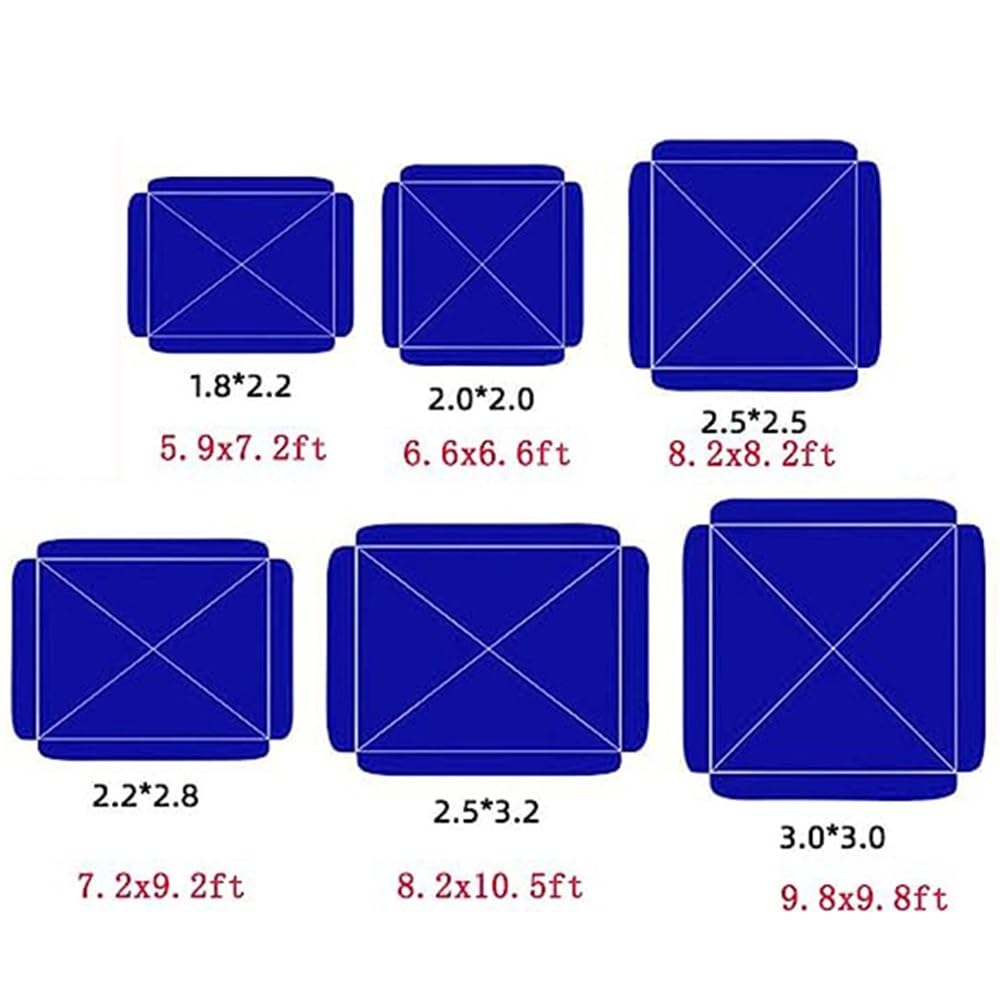 Rettangolare Telo di Ricambio per Ombrellone 220×280cm 250×250cm Panno di Ricambio per Ombrellone Tessuto in Poliestere(Color:Red,Size:220x280cm/7.2x9.1ft)