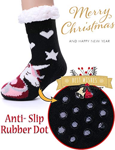 Image of MOGGEI Girls Slipper Fuzzy Socks Kids Boys Fluffy Fleece Lined Warm Plush Sherpa Winter Child Home Socks