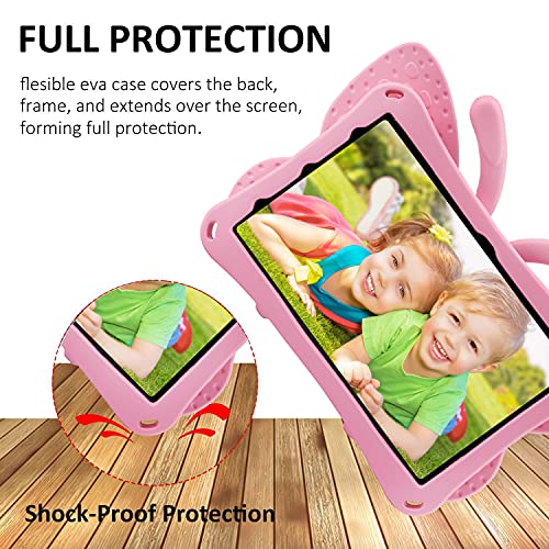 Simicoo Kindle Fire HD 10 Kid Tablet Case 11th 13th Gen 2021 2023 10.1'' HD10 Cute Butterfly Kid-Pro Case with Stand Light EVA Rugged Shockproof Kid Friendly Full Cover for Kids Girl Toddler (Pink) by Simicoo - Image 4