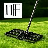 Lawn Levelling Rake 90 x 30 x 190cm, Rasenrechen Garden Grass Squeegee Sand Rakel Tool Scarifier with Long Handle Metal Rasen RechenRakel for Yard, Golf Course (90*30*190cm Black)