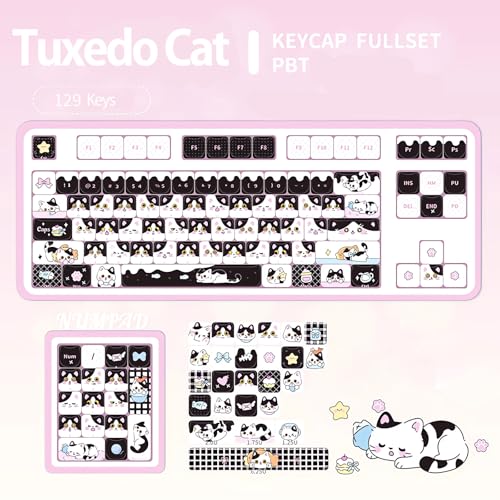 ZUOYA GMK104 Custom Mechanical Keyboard Barebones Bundle with Cute Cat PBT Keycaps,Full Size Hot Swappable DIY Gaming Keyboard Kit,VIA Programmable Wireless BT5.0/2.4G/USB-C Gasket Mount RGB Keyboard - Image 9