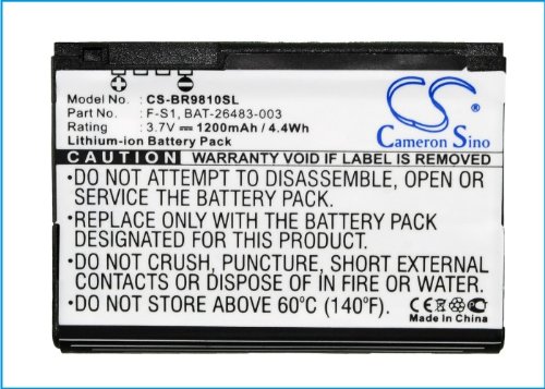 CS-BR9810SL Battery 1200mAh compatible with [Blackberry] Jennings, Torch, Torch 2 9810, 9800, 9810, Slider 9800 replaces BAT-26483-003, F-S1