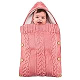 JERFER Baby Warmer Strickschlafsack, Einfarbiger Plüsch Winter Dicker Outdoor Kinderwagen Schlafsack für Kleinkinder Schlichter und Eleganter Wollschlafsack