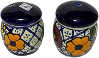 Vista 4 de Talavera Combined Salt & Pepper Shakers (Blue & White, Ceramic)