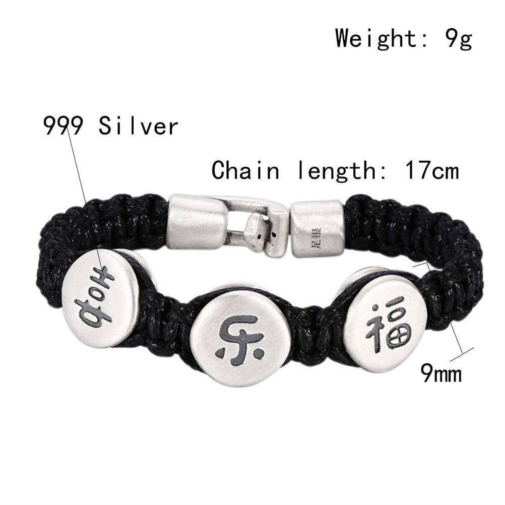 S925 Bracciale in Argento Sterling Con Testo in Corda Di Cuoio Intrecciata, Bracciale Intrecciato Di Moda Personalizzato Da Donna