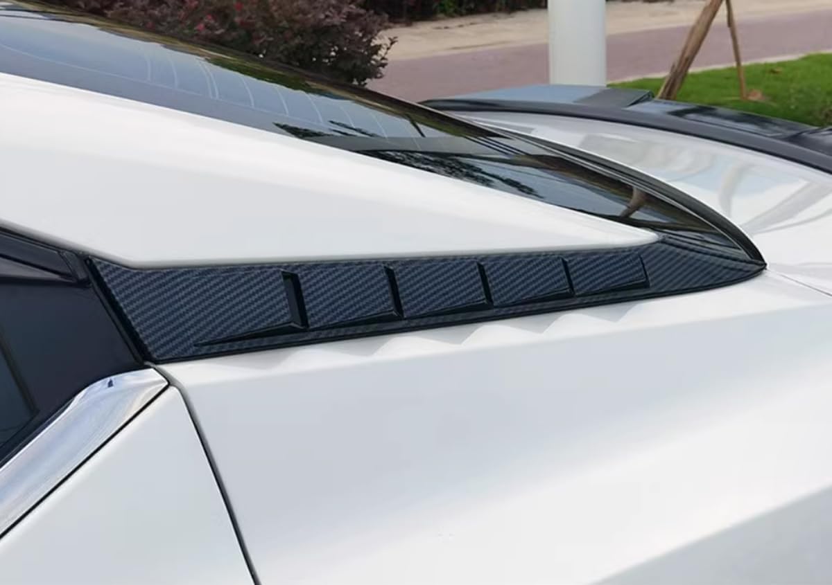 Car Accessories Fit for Nissan Sentra S SV SR and Premium Sedan 2020 2021 2022 2023 2024 2025 Rear Beveled Window Louver Shutter Strips Cover Trims (Carbon Fiber) 2PCS ABS