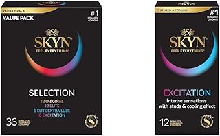 SKYN Selection Non-Latex Condoms, Excitation Condoms - Polyisoprene Material, Extra Sensitive, 36 Count Total