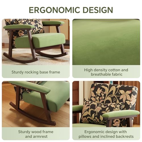 Sillón Reclinable Tela Verde Menta miniatura 3