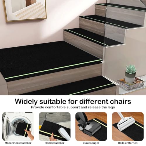 Alfombrillas de escalera grises de 76x20 cm, pack de 15 piezas autoadhesivas 7