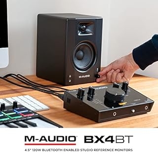 M-AUDIO BX4BT Pair 4.5" Studio Monitors and PC Speakers with Bluetooth for Recording and Multimedia with Music Production Software