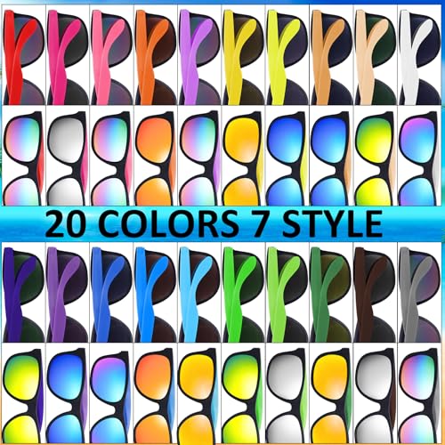 100 PCS Sunglasses Party Favors Bulk,Neon Sunglasses with UV Protection for Adults Kids Boys Girls Summer Pool Beach2