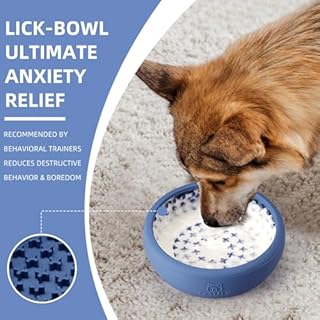 Dog Lick Bowl, Bestalk Anxiety Relief Lick Mat for Dogs, Non-Slip Freeze Licking Bowl Enrichment Puzzle Feeder for Distraction, BPA Free Silicone, Dishwasher Safe
