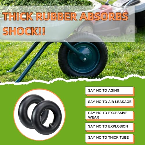 2 Stück Schlauch 4.10/3.50-4, Reifen Schlauch 4.10/3.50-4 für Schubkarrenreifen Universell Passender Reifenschlauch für Traktor, Rasenmäher, Schneefräsen, Kombi