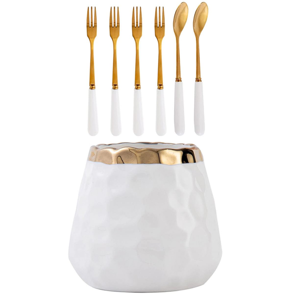 Fourchettes à fruits pour vos soirées et fêtes avec cuillères et pot Mipcase