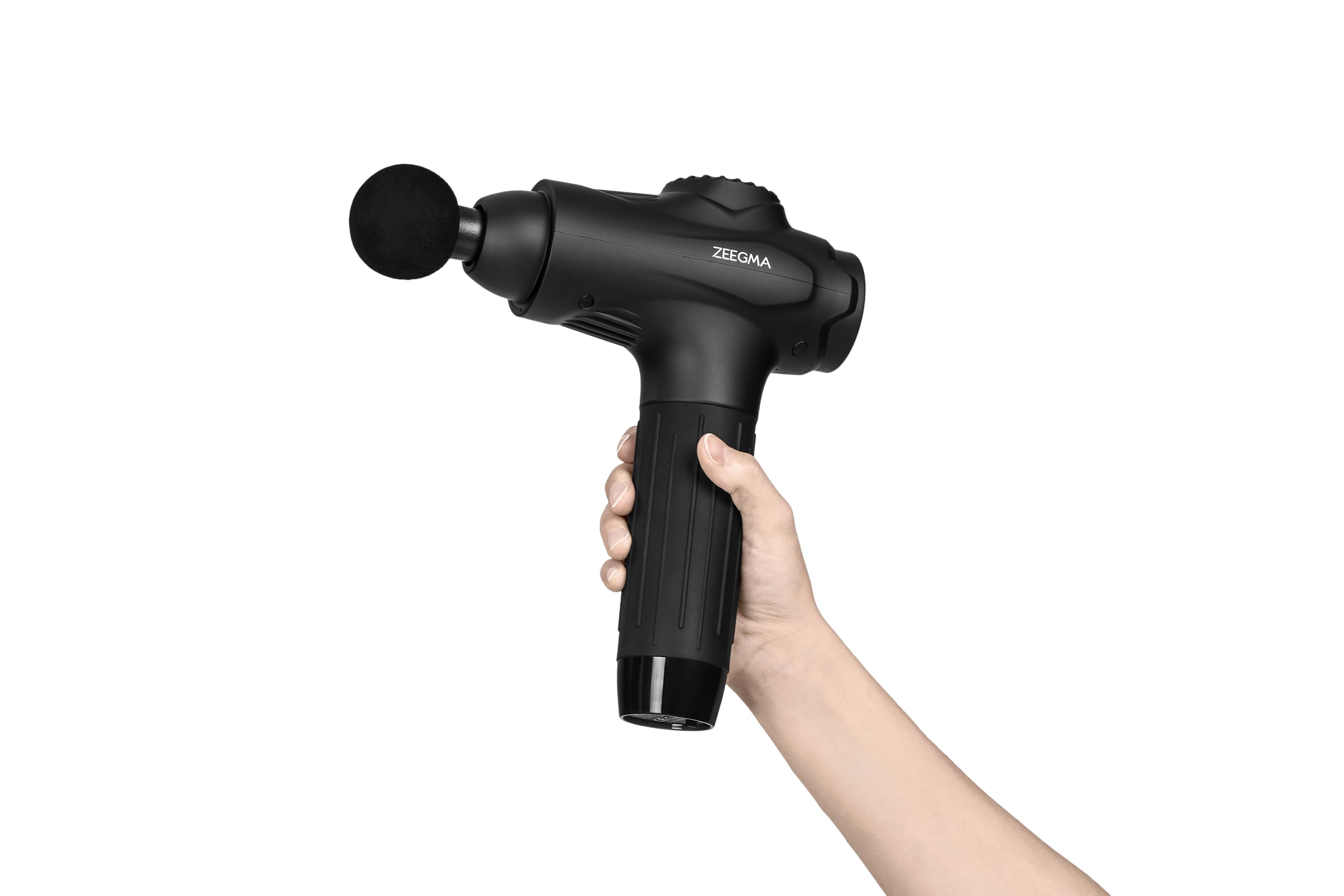 ZEEGMA CURE Pistolet do Masażu Mięśni Głębokich, Masażer z Ekranem Dotykowym LCD do Masażu Pleców Ramion nóg, 12 Głowic Masujących, 7 Prędkości, Praca 3-6 h