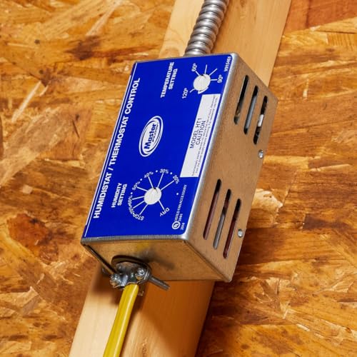Master Flow GAF Adjustable Humidistat/Thermostat Combo - Works with GAF EGV/ERV Series Vents, Controls Moisture & Heat, Adjustable for All Climates, Reduces Attic Heat Buildup