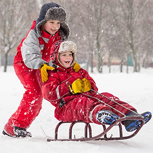 Feishdek GIRLS SNOW GLOVES 011 Kids Waterproof Winter Work Gloves, Soft Deerskin Suede Insulated Warm Windproof Genuine Leather Toddler Work Gloves Age 5-14  thumb #6