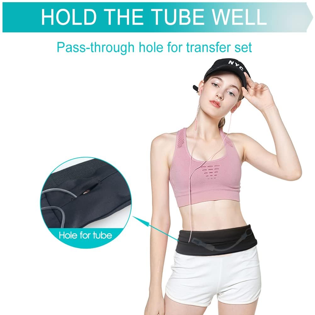 Sécurité sécurisée des Patients en Soins, Ceinture de dialyse péritonéale, Support de cathéter PD avec Fentes, Sac Banane, Tube d'alimentation, Tube G, Accessoires PEG (2 pièces),L