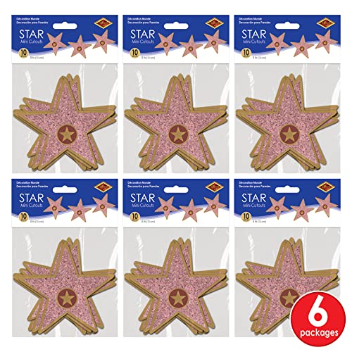 Beistle Mini “Star” Red Carpet Awards Night Cut Outs 60 Piece – Vip Hollywood Décorations To Personalize For Movie Theme Party, 5", Multicolored #TOP5