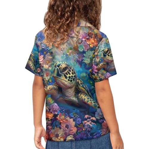Image of PinUp Angel Funky Casual Hawaiian Shirt Kids Boys Girls Art Oil Painting Animal Pattern Short Sleeve Unisex Beach Shirt