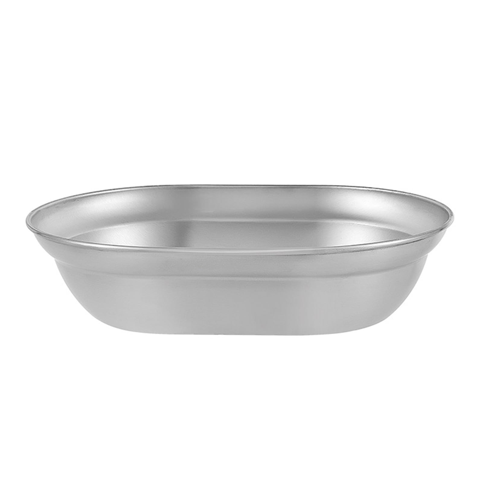 Tsophreniq 304Stainless Steel Dinner Plate Metal Serving Dinner Plate Soup Suitable for Home and Kitchen Use Metal Feeding