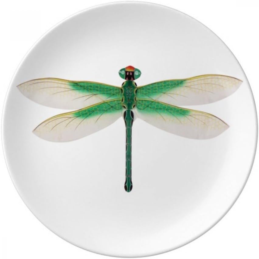 DIYthinker Traditional Chinese Kite Dragonfly Pattern Decorative Porcelain Dessert Plate 8 inch Dinner Home Gift