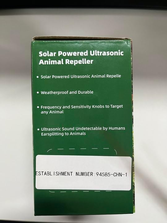Ultrasonic Animal Repellent Solar Cat Repellent Outdoor Ultrasonic Deer Repellent Outdoor for Yard, Solar Coyote Deterrent Devices with Motion Detection for Farm 333