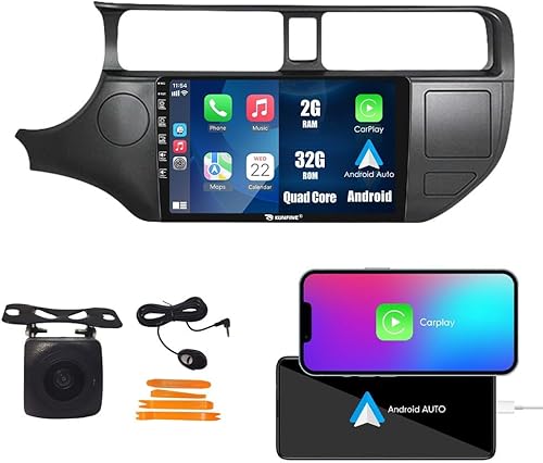 Miniatura 62 de Kunfine Coche Android Navegación Estéreo GPS Radio Reverse Cámara Pantalla 9 "IPS Pantalla Táctil Headunit Tablet Pad Media Player para Kia Rio
