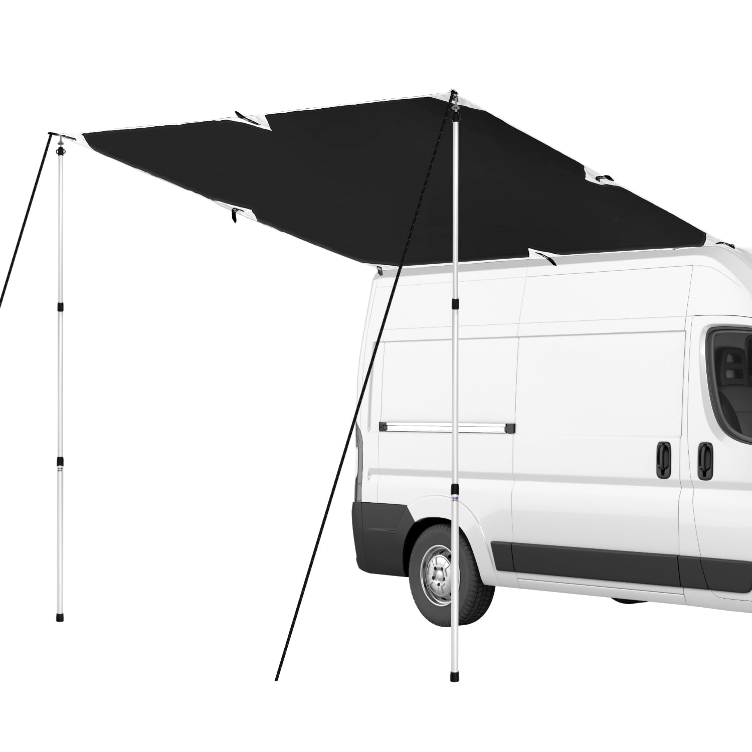 QWORK Sonnensegel Wohnwagen 300x200 cm Teleskopstangen 95-230 cm Markise UV 50+ UV-Schutz 6000mm Wasserdicht