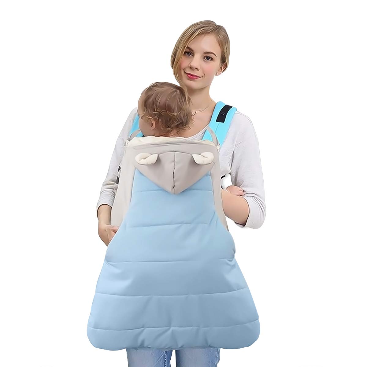 SONARIN All Seasons Grueso Cobertor para portabebés,Capa para el invierno,calce cualquier portabebés,Prueba de viento,Impermeable(Azul)