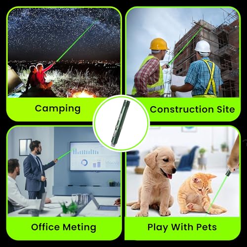 Image of Ruaal Green Laser Pointer High Power | Smart USB Rechargeable Laser Light Pen | Laser Light Powerful Long Range 5000m Beam | Laser Pointer for Presentation, Stargazing, Outdoor Use