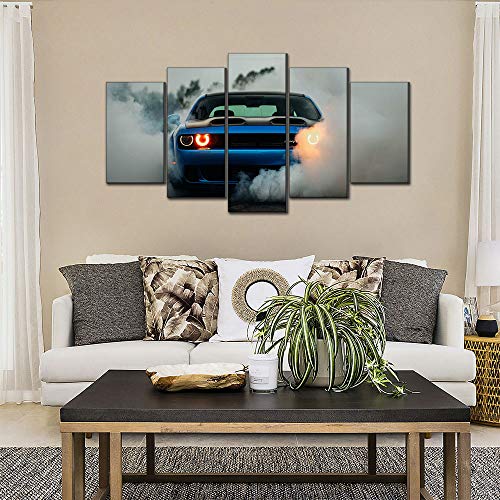 Walkking Ways Wall Canvas 5 Panel Dodge Challenger Srt Hellcat Widebody Walk Wall Art Painting Morden Sports Car Print On The Canvas Wall Decor (No Frame,12X18Inch-2P 12X24Inch-2P 12X30Inch-1P) #TOP4