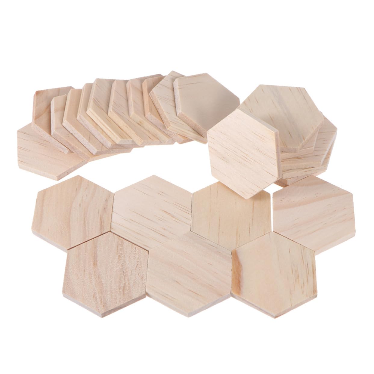 SEWACC 75stücke Holzscheiben Sechseck Blanko Zum Beschriften Für -projekte Hochzeit Party-dekorationen Glatte Oberfläche Naturbelassen Zum Bemalen Und Verzieren