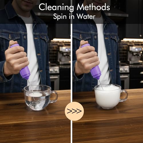 Image of Rechargeable Milk Frother Handheld, 2-IN-1 Dual Spring Whisk Electric Frother Wand for Cappuccino Latte Macchiato, Portable Drink Mixer for Coffee, Matcha, Hot Chocolate