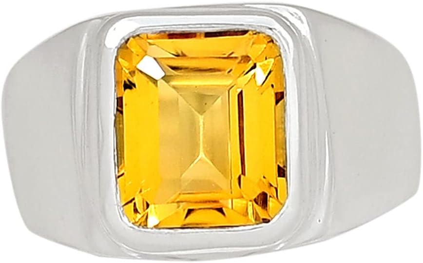 Natural 4ct Golden Citrine, White Topaz 14k Gold Over Solid Sterling Silver Ring Size 6, 7, 8 - Image 6
