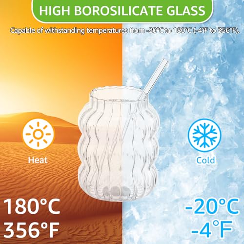 Set de 8 vasos de cristal ondulado 650 ml miniatura 4