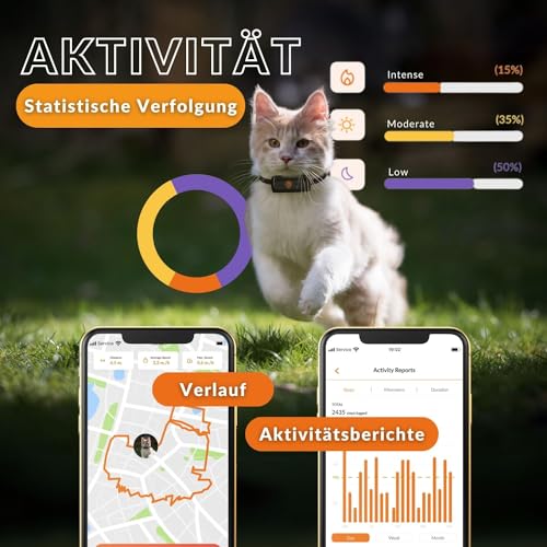 Weenect XS für Katzen - NEU Mini GPS-Tracker für Katzen | GPS-Tracking in Echtzeit | Ohne Distanzlimit | Kleinstes Modell auf dem Markt | Halsband inkludiert | Abonnement