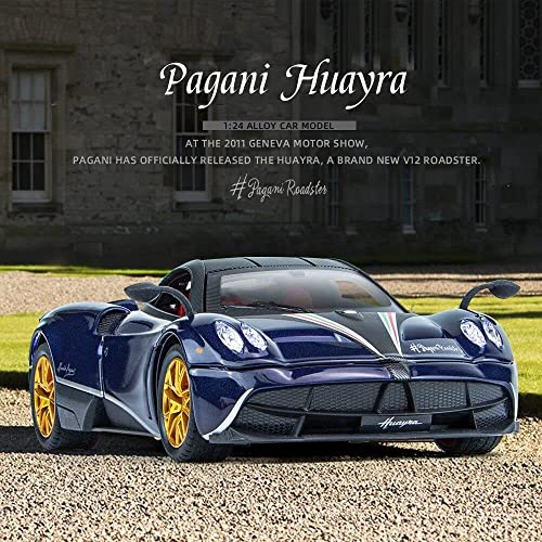 Image of FEXXA 1:32 Scale Exclusive Alloy Metal Pull Back Die-cast Car Model with Sound Light Mini Auto Toy for Kids Metal Model Toy Car with Sound and Light (Pagani HUIRIYA-Multicolor)