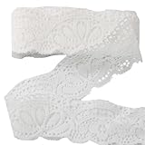 SQIANKUN Encajes Y Puntillas Cinta de Encaje elástico de 10 Yardas, 30mm, Tela de Encaje Blanco, Costura, Ropa, Bordado, Accesorios de Vestido Puntillas(White)
