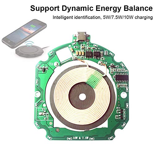 Rlorie Placa De Circuito De Carga Inalámbrica DIY 10W QI Cargador Inalámbrico Rápido Módulo PCBA Tablero De Circuito Transmisor Practical
