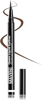 Waterproof Liquid Eye Liner, Stay One Day Makeup with Fine Brush Tip Lasting Satin Finish, Smudge-Proof & Transfer-Resistant (03# Red Brown)