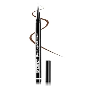 Waterproof Liquid Eye Liner Stay One Day Makeup with Fine Brush Tip Lasting Satin Finish Smudge-Proof Transfer-Resistant 03