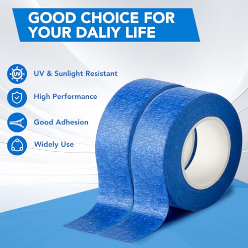 Image of VOISEN 6 Packs Painters Tape, Blue Painters Tape, 1 Inch Wide (0.94 in x 22 Yds), Masking Tape for Multi-Purpose, Masking Tape Bulk,DIY Artist Craft Arts, Decoration, Drafting, No Residue