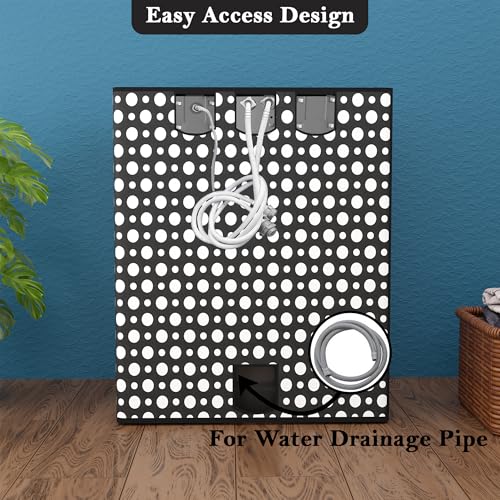 Image of Kuber Industries PVC Fully Automatic Washing Machine Cover Top Load | Dustproof Top Load Washing Machine Cover - Ideal for 6 kg, 6.5 kg, 7 kg | Dot Print - Grey