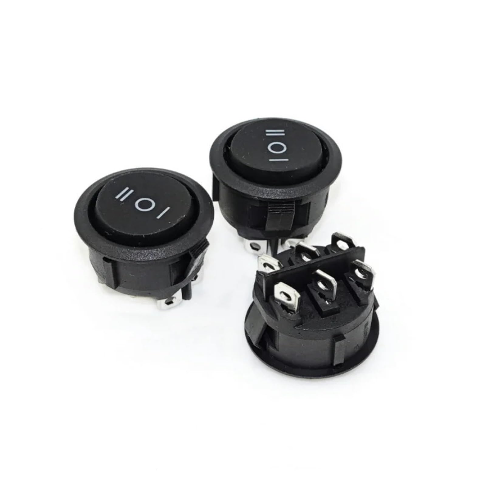 Bylsagwht One Color 5Pcs Kcd1-206 23Mm Round Rocker Switches 3 Position 6 Pin On-Off-On Rocker Switch 10A 125Vac
