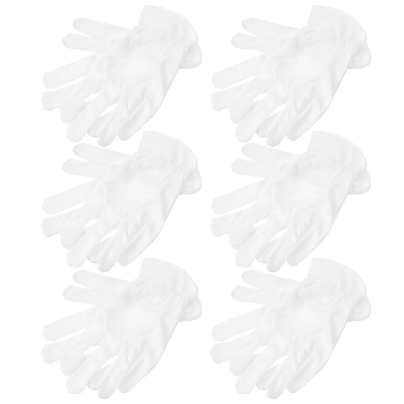 6 paia di guanti in microfibra antipolvere riutilizzabili bianchi antistatici for la pulizia di gioielli, monete, manipolazione, ispezione e protezione del lavoro