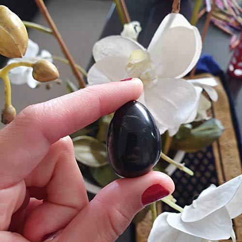 YONI EGG DE OBSIDIANA NATURAL PEDRA XAMÂNICA PRA POMPOARISMO