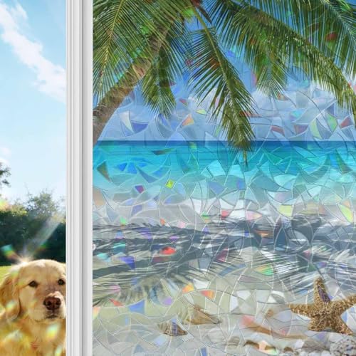 Vinilo adhesivo para ventana efecto vidriera colorida 17.7 x 78.7 pulgadas miniatura 1